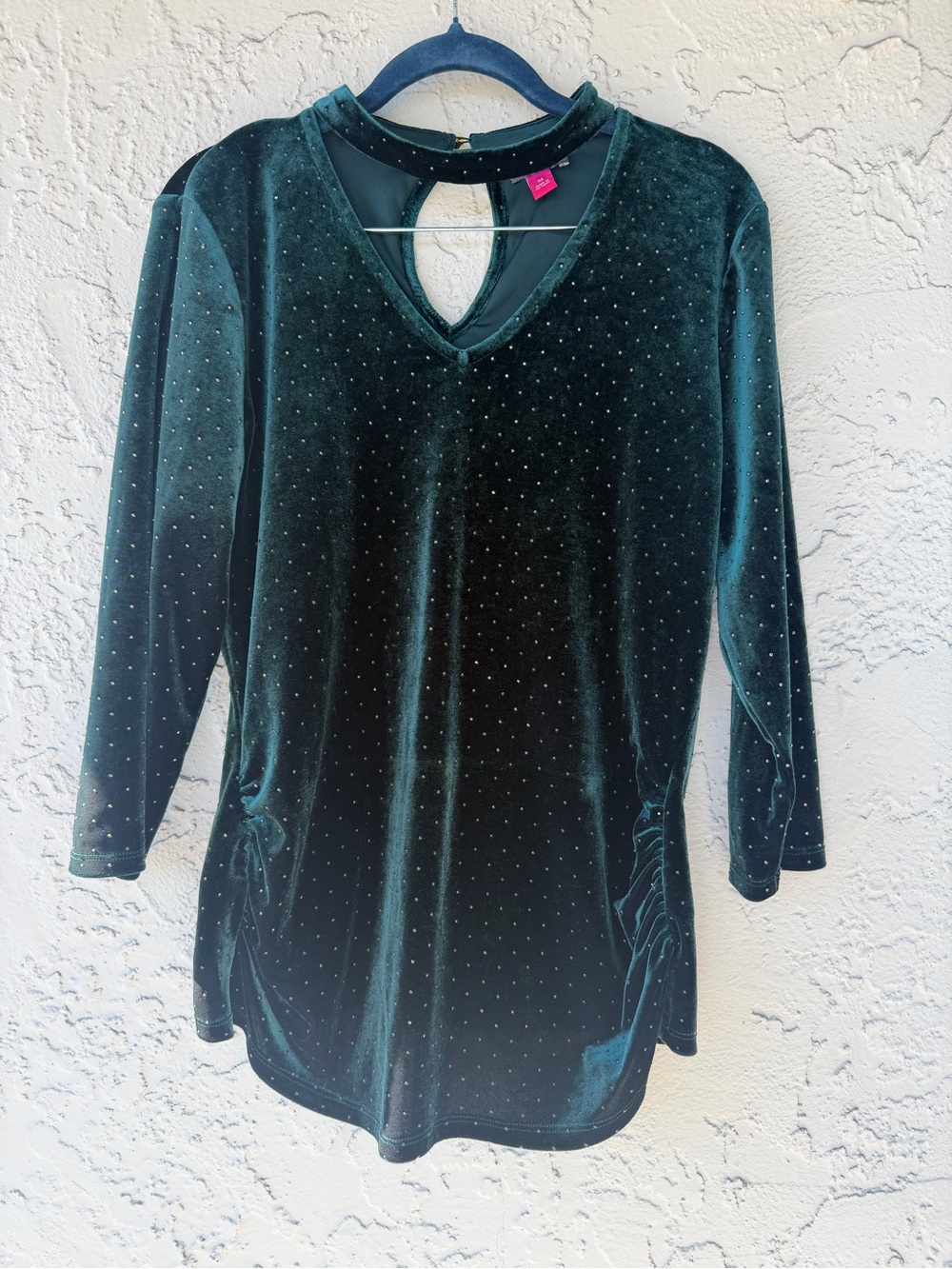 ❤️Vince Camuto Velvet Emerald Green V-Neck Women's Top Medium 🌹FINAL
